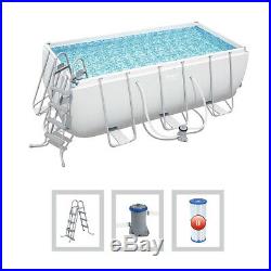 Bestway Pool Above-Ground Rectangular with Ladder and Pump Filter 56456