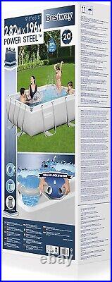 Bestway Power Steel 2.82m x 1.96m Rectangular Above Ground Swimming Pool Set