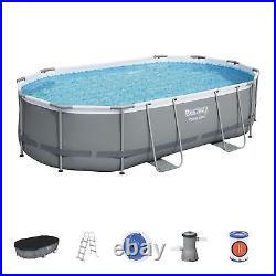 Bestway Power Steel Above Ground Pool, Garden Swimming Pool Set with Filter Pump