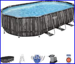 Bestway Power Steel Above Ground Pool With pump & ladder, Oval, 20Ft (Open Box)