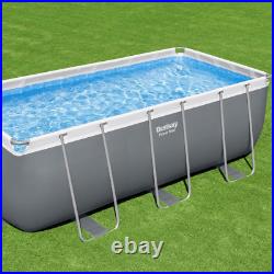 Bestway Power Steel Above Ground Pool, with Pump and Ladder Rectangular Pool