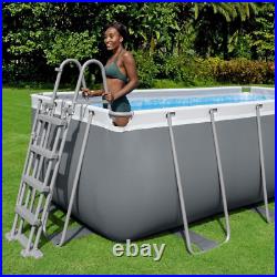 Bestway Power Steel Above Ground Pool, with Pump and Ladder Rectangular Pool