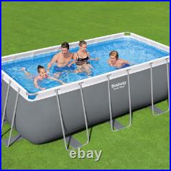 Bestway Power Steel Above Ground Pool, with Pump and Ladder Rectangular Pool