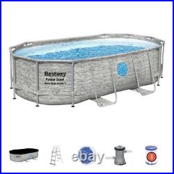 Bestway Power Steel Oval Swimming Pool Set 18'X9'X48 Above Ground
