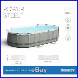 Bestway Power Steel Oval above Ground Swimming Pool 305x205x84 Filter System &