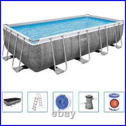 Bestway Power Steel Swimming Pool Set Above Ground Rectangular vidaXL