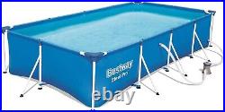 Bestway Rectangular Swimming Pool with Filter Pump Steel Pro 13.1 ft Blue