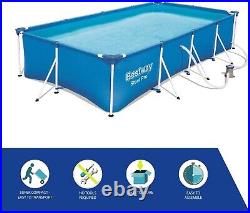 Bestway Rectangular Swimming Pool with Filter Pump Steel Pro 13.1 ft Blue