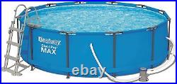Bestway Round Frame Swimming Pool with Filter, Steel Pro Max, 12ft Foot x 39.5 in