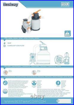 Bestway Sand Filter 1500Gal/H Pool Pump System With Chemconnect Flowclear