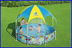 Bestway Splash in Shade 2.44m x 51cm Kids Spray Play Swimming Pool with UV Canopy