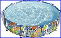 Bestway Steel Pro 3.05m x 66cm Round Above Ground Swimming Pool, Safari Open Box