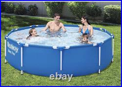 Bestway Steel Pro 366 x 76 cm Filter Pump Included Round Swimming Pool Blue