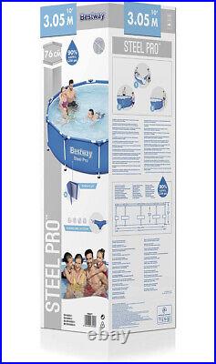 Bestway Steel Pro 366 x 76 cm Filter Pump Included Round Swimming Pool Blue