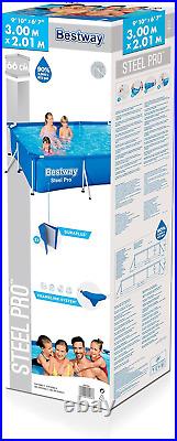 Bestway Steel Pro 9.10 ft Outdoor Swimming Pool, Above Ground Rectangular 3.00