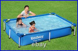 Bestway Steel Pro Above Ground, Splash Paddling Pool for Kids, 221 x 150 x 43