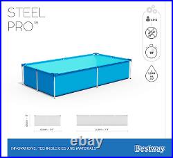 Bestway Steel Pro Above Ground, Splash Paddling Pool for Kids, Blue