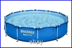 Bestway Steel Pro Above Ground Swimming Pool, Blue, 12 Feet x 30 Inches