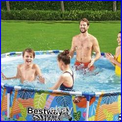 Bestway Steel Pro Colourful Zebra Design Round Family Swimming Pool BW56985