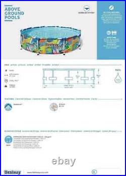 Bestway Steel Pro Colourful Zebra Design Round Family Swimming Pool BW56985