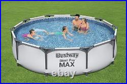 Bestway Steel Pro Frame Swimming Pool 10ft x30in Filter Pump Outdoor Garden 3.05