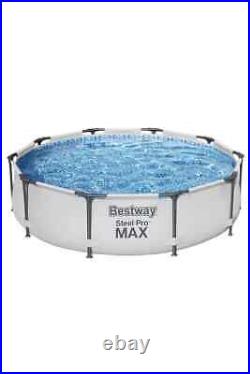 Bestway Steel Pro Max 12ft Above Ground Outdoor Swimming Pool w Filter Grey 8717