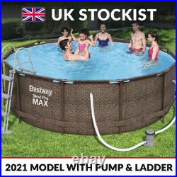 Bestway Steel Pro Max 12ft Swimming Pool Rattan 366cm Above Ground