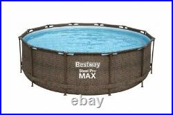 Bestway Steel Pro Max 12ft Swimming Pool Rattan 366cm Above Ground