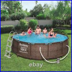Bestway Steel Pro Max 12ft Swimming Pool Rattan 366cm Above Ground with PUMP