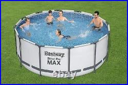 Bestway Steel Pro Max 3.66m x 1.22m Round Above Ground Swimming Pool Set, Grey