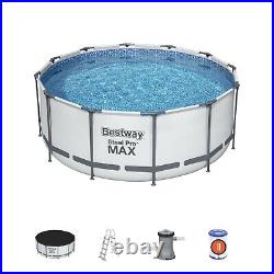 Bestway Steel Pro Max 3.66m x 1.22m Round Above Ground Swimming Pool Set, Grey