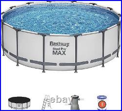 Bestway Steel Pro Max 4.27m x 1.22m Round Above Ground Outdoor Pool Set Open Box
