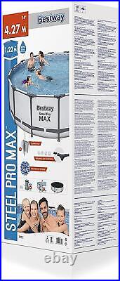 Bestway Steel Pro Max 4.27m x 1.22m Round Above Ground Outdoor Pool Set Open Box
