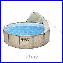 Bestway Steel Pro Max Above Ground Pool Round Swimming Pool Set Grey, 13 ft