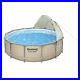 Bestway Steel Pro Max Above Ground Pool Round Swimming Pool Set Grey, 13 ft