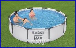 Bestway Steel Pro Max Above Ground Round Family Swimming Pool 10ft FREE