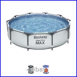 Bestway Steel Pro Max Round Frame Swimming Pool with Filter Pump, Above Ground