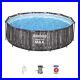 Bestway Steel Pro Max Round Pool Set 12FT Swimming Pool, Wood Print