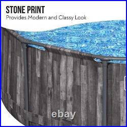 Bestway Steel Pro Max Round Pool Set 12FT Swimming Pool, Wood Print