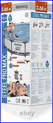 Bestway Steel Pro Max Swimming Pool 3.6m 12ft with filter pump NEW