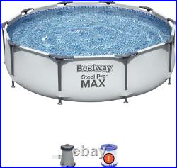 Bestway Steel Pro Max round Frame Swimming Pool with Filter Pump, above Ground