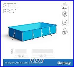 Bestway Steel Pro Pool Swimming Pool, Rectangle Above Ground Garden Frame