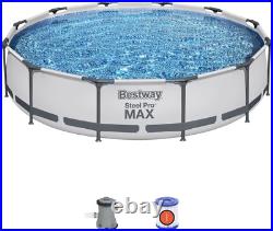 Bestway Steel Pro Pool Swimming Pool, Round Above Ground Garden Frame Pool, 12