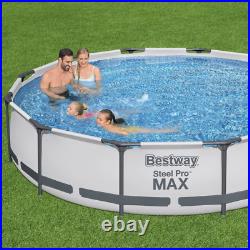 Bestway Steel Pro Pool Swimming Pool, Round Above Ground Garden Frame Pool, 12