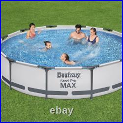 Bestway Steel Pro Pool Swimming Pool, Round Above Ground Garden Frame Pool, 12