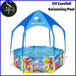 Bestway Steel Pro Pool UV Careful Sunshade for Kids Round Above Ground Outdoor