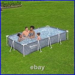 Bestway Steel Pro Rectangle Above Ground Pool, Leaf Design 12ft Swimming Pool