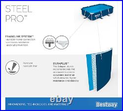 Bestway Steel Pro Swimming Pool Above Ground Rectangle Paddling Pool, 8'6