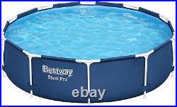 Bestway Steel Pro Swimming Pool Set Above Ground Round Paddling Pool, 10'