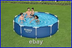 Bestway Steel Pro Swimming Pool Set Above Ground Round Paddling Pool, 10'